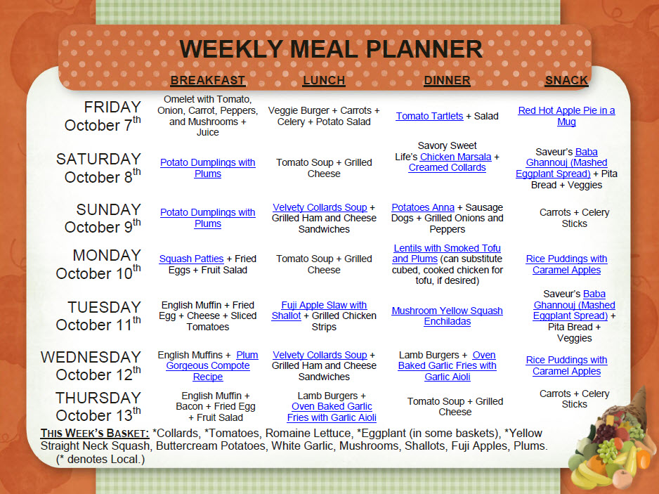  to the recipes, click here: Weekly Meal Planner – October 713